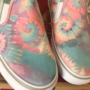 Adorable Vans Asher DX Tie Dye Slip On Skate Shoe